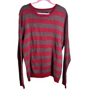 Aeropostale Striped Crewneck Sweater XL‎ Red & Gray Stripe Knit Sweater